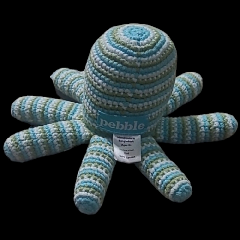 BABY HANDMADE PEBBLE OCTOPUS RATTLE - Picture 8 of 10